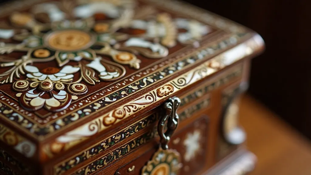 Detail of a Junod music box inlay