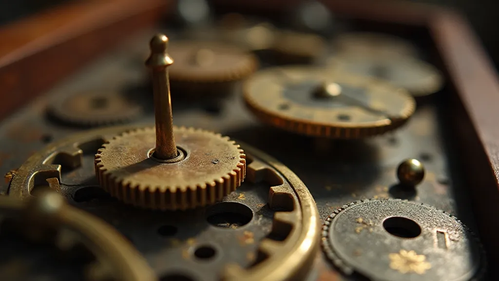 Vintage musical box mechanism