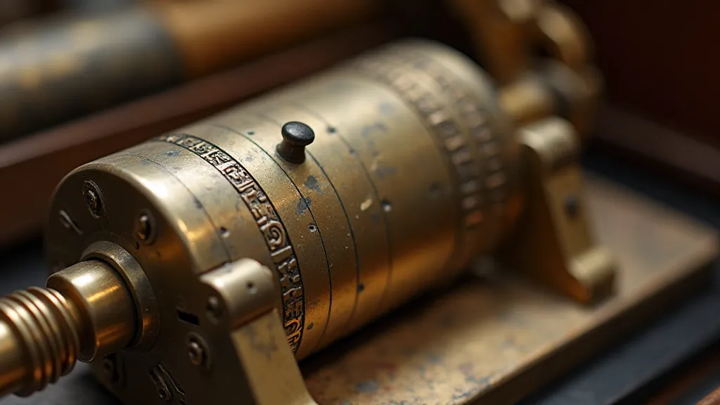 Vintage music box cylinder detail