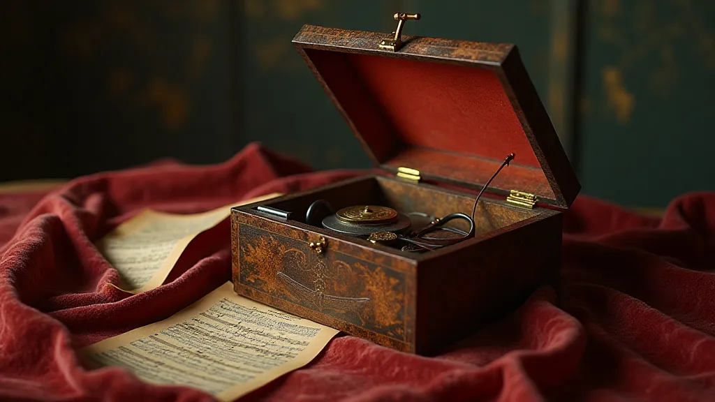 Vintage musical box still life