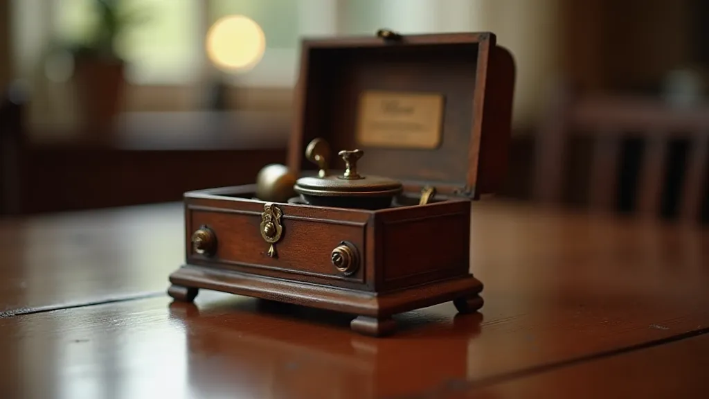 Vintage musical box still life