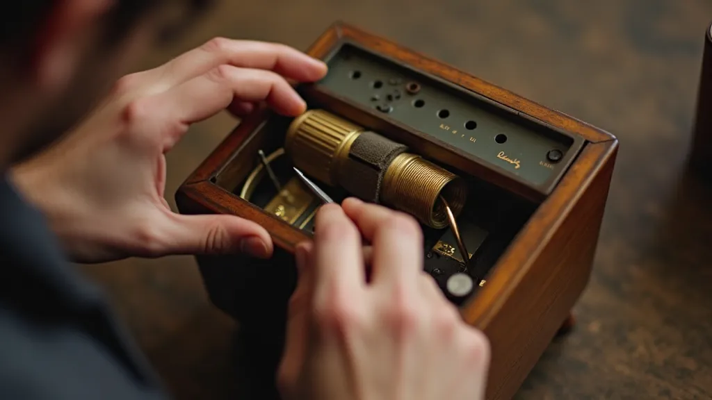 Person restoring a musical box