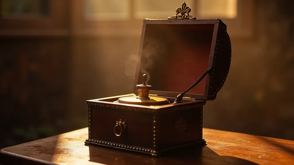 Restored vintage music box playing music