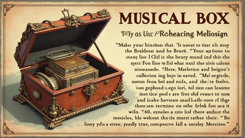 Vintage advertisement for a musical box