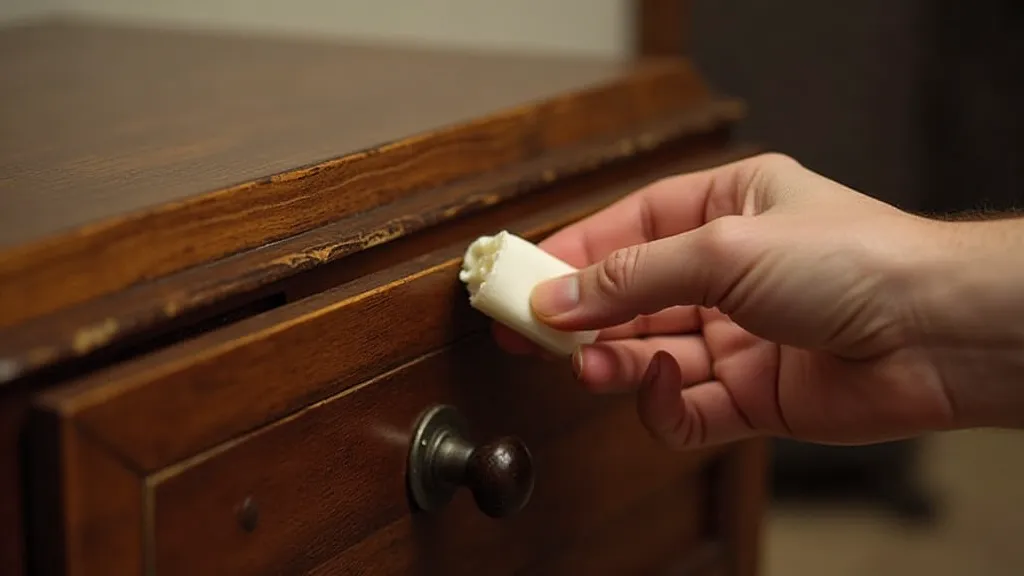 Applying furniture polish to a vintage musical box.